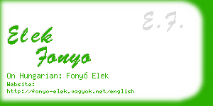 elek fonyo business card