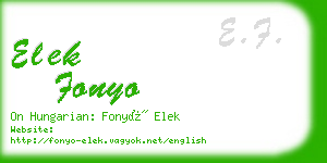 elek fonyo business card